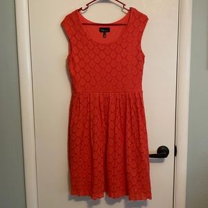 Coral Eyelet Dress, size 10